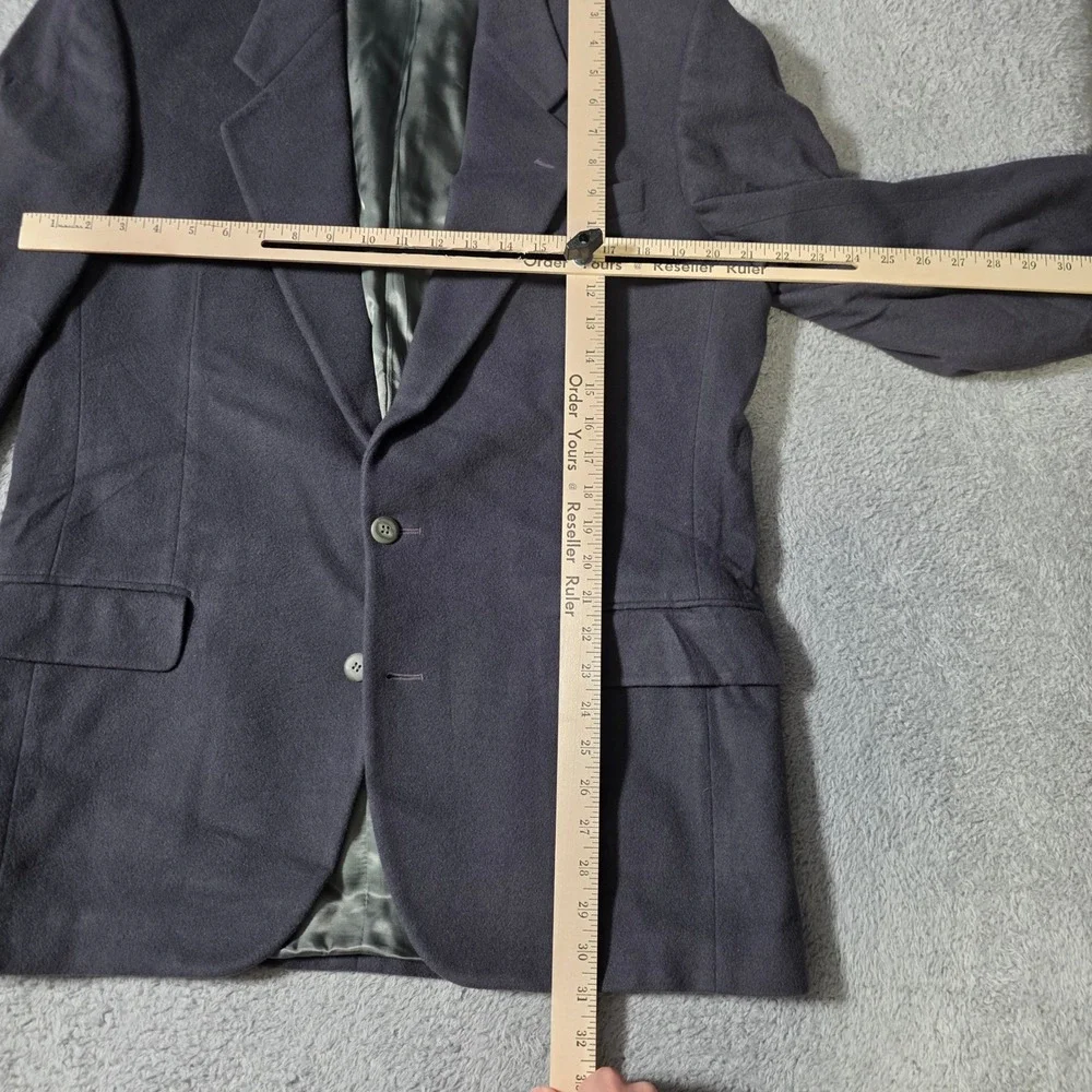 Zylos George Machado Mens 42L Blazer Charcoal Cashmere Blend Italian Fabric